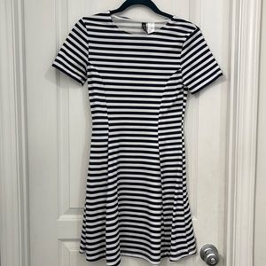 Navy & White Stripe Dress Size S